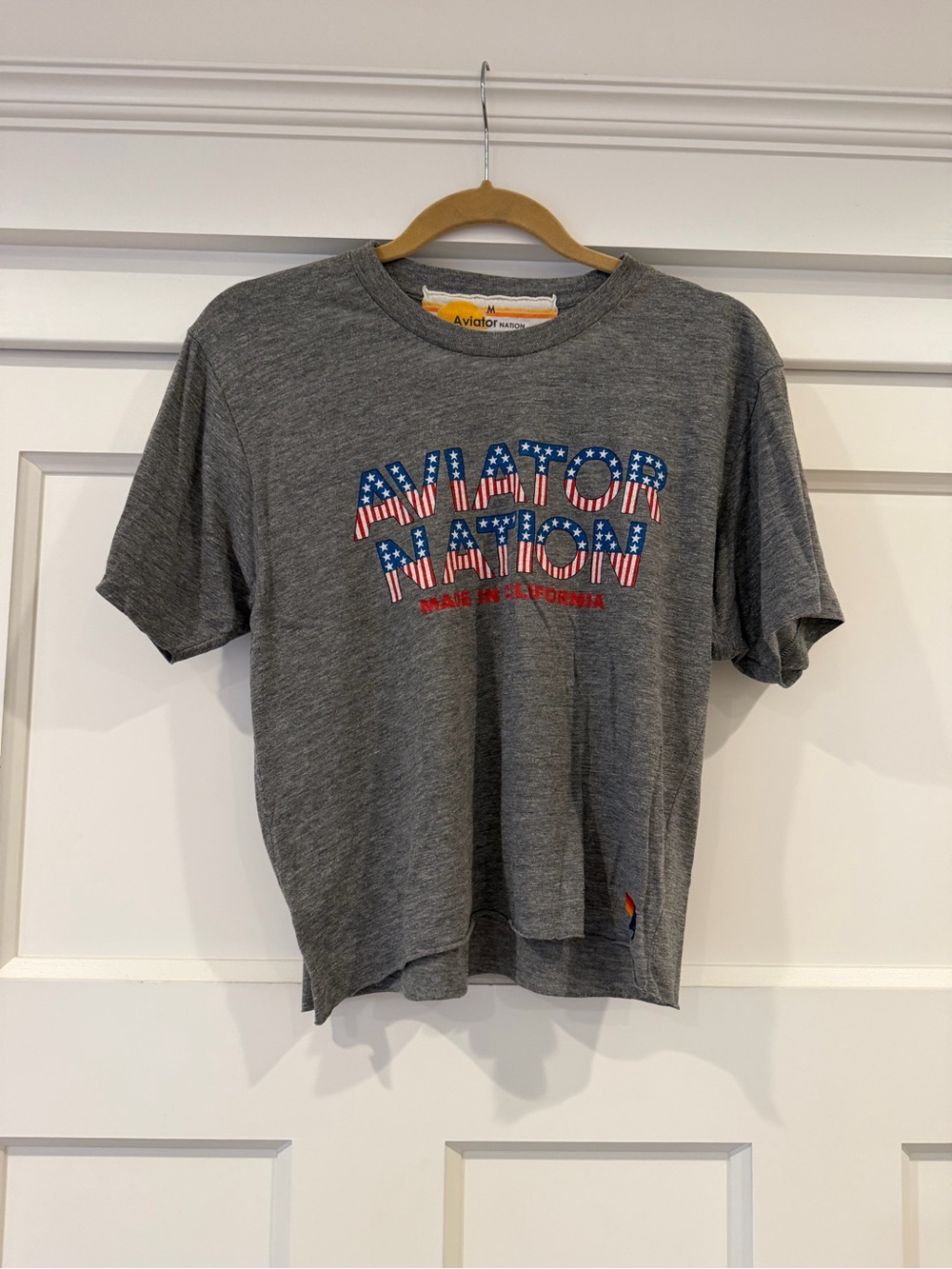 Aviator Nation Made in California American Flag Graphic Tee M